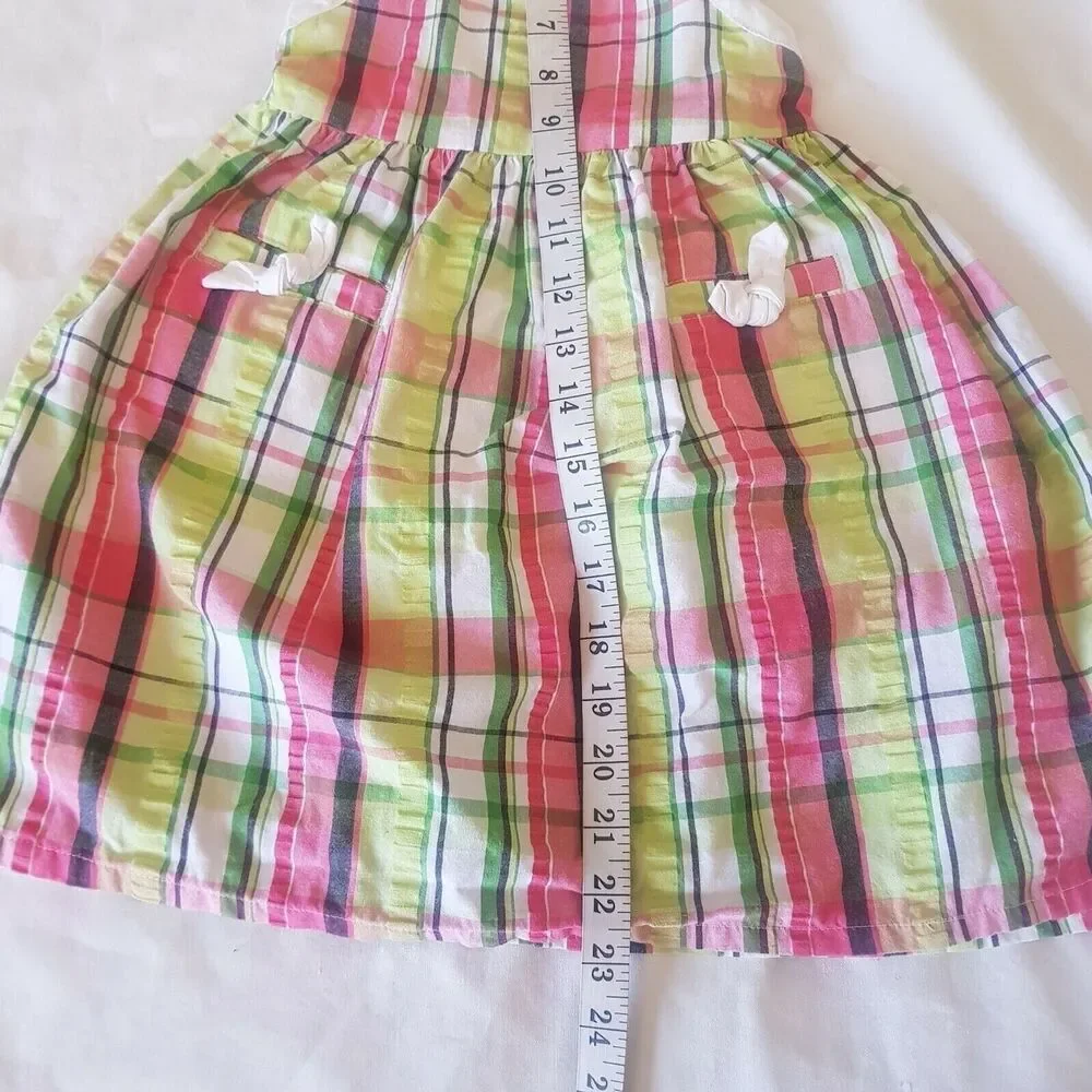 Vintage 2010 Gymboree Dress Plaid Halter Smocked  Preppy Colorful size 3 Toddler